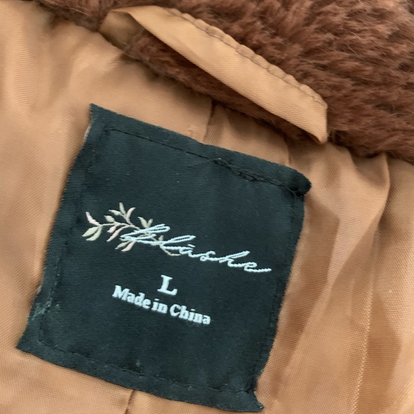 Blashe Camel Brown Faux Fur Cropped Coat - Picture 4 of 4